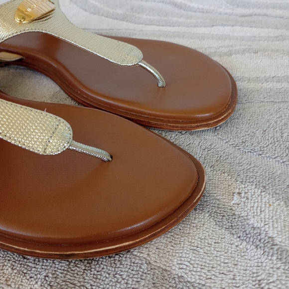 MICHAEL Michael Kors Plate Sandal Gold Metallic Snake Women’s Size 10M - Picture 13 of 13
